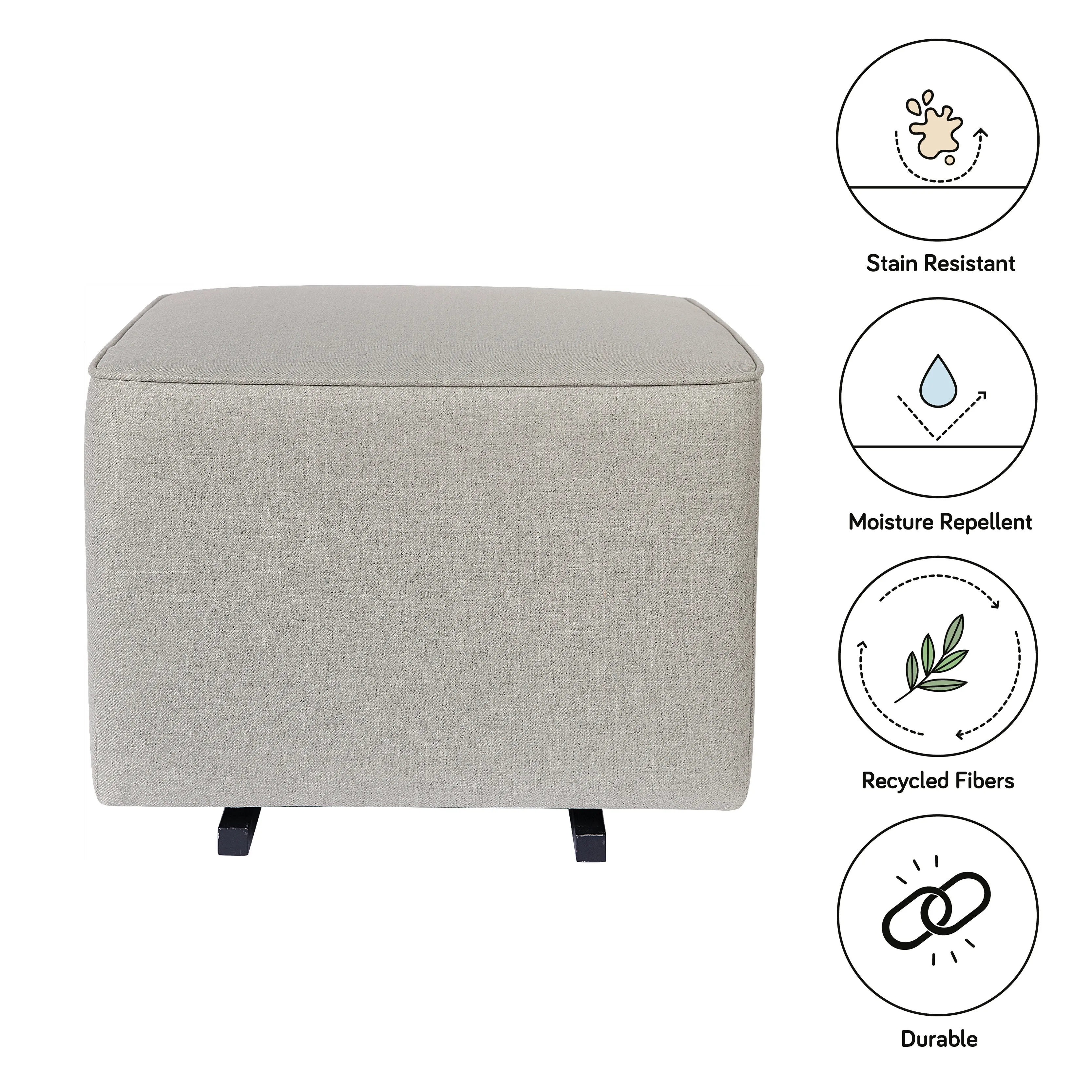 Babyletto Kiwi Gliding Ottoman in Eco-Performance Fabric