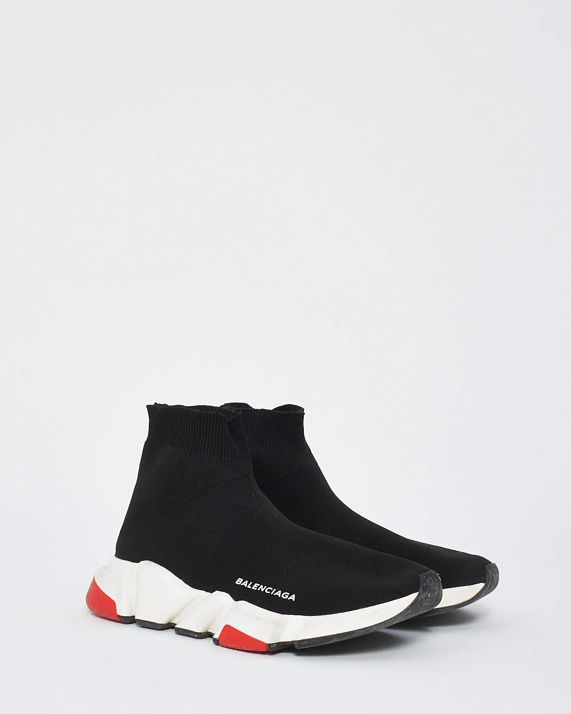Balenciaga Black Knit Speed Sneakers - 40