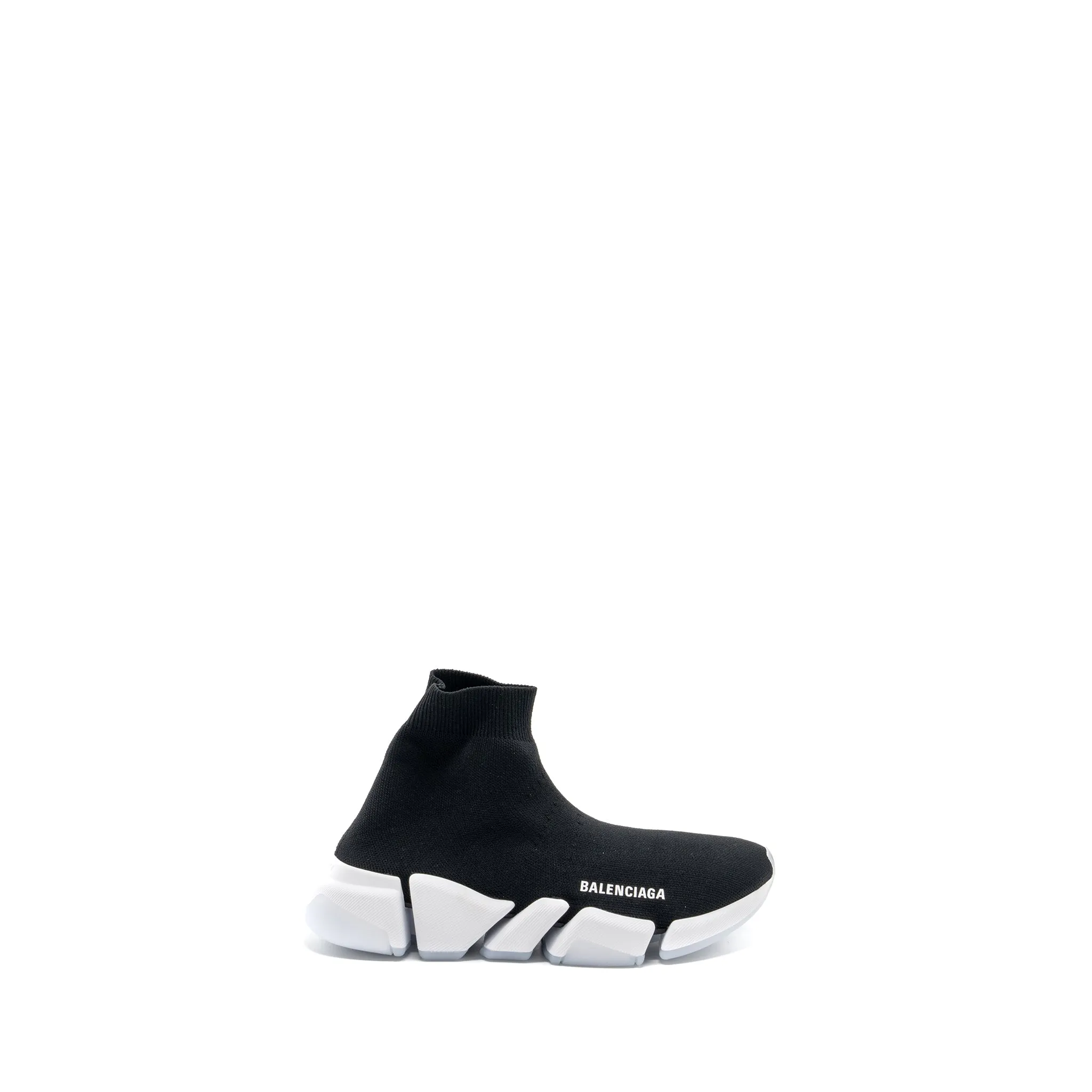 Balenciaga Size 38 Speed 2.0 Recycled Knit Sneakers Black/White