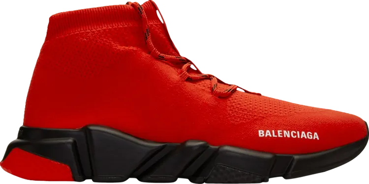Balenciaga Speed Trainer Lace-Up Red Black Sneakers