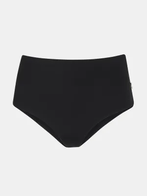 Black high-rise bikini bottoms