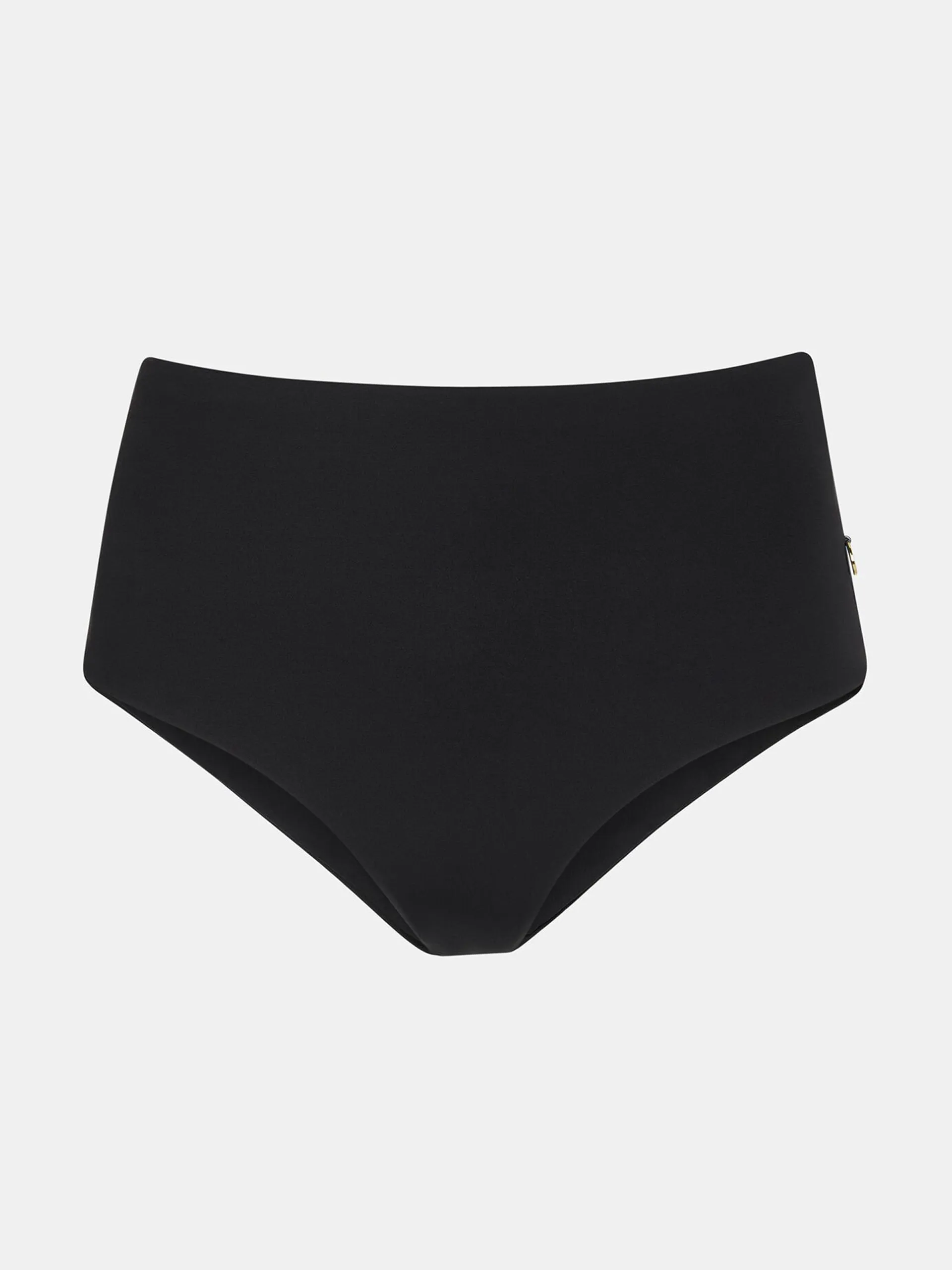 Black high-rise bikini bottoms