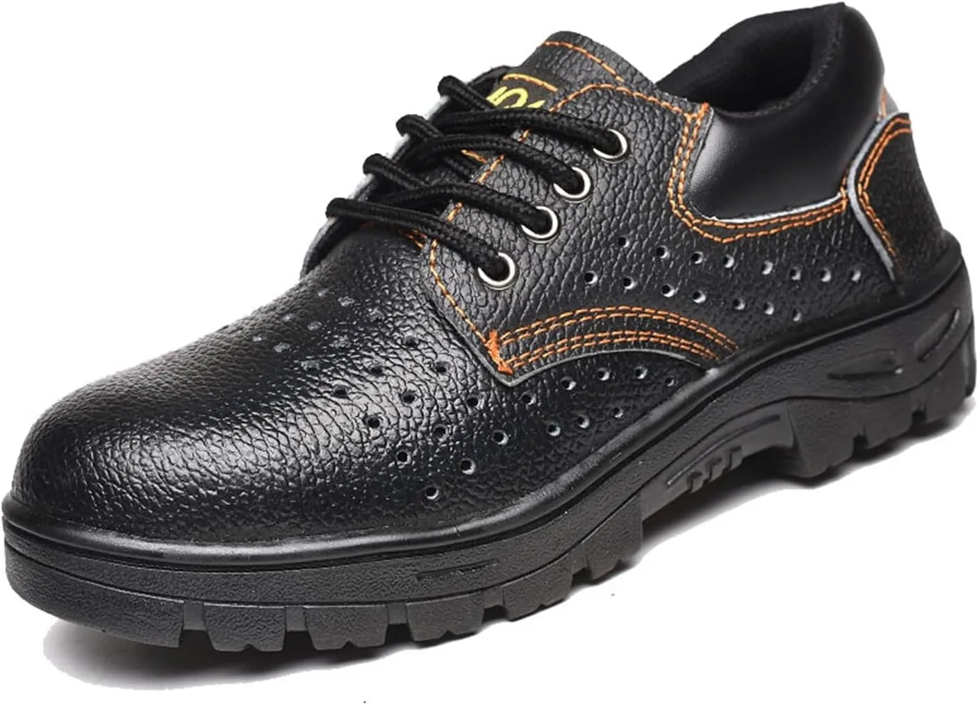 Comfortable Safety Boots for Men, Mens Breathable Steel Toe Non-slip Safety Construction Work Boots, Puncture Proof Abrasion Resistant Construction Shoes