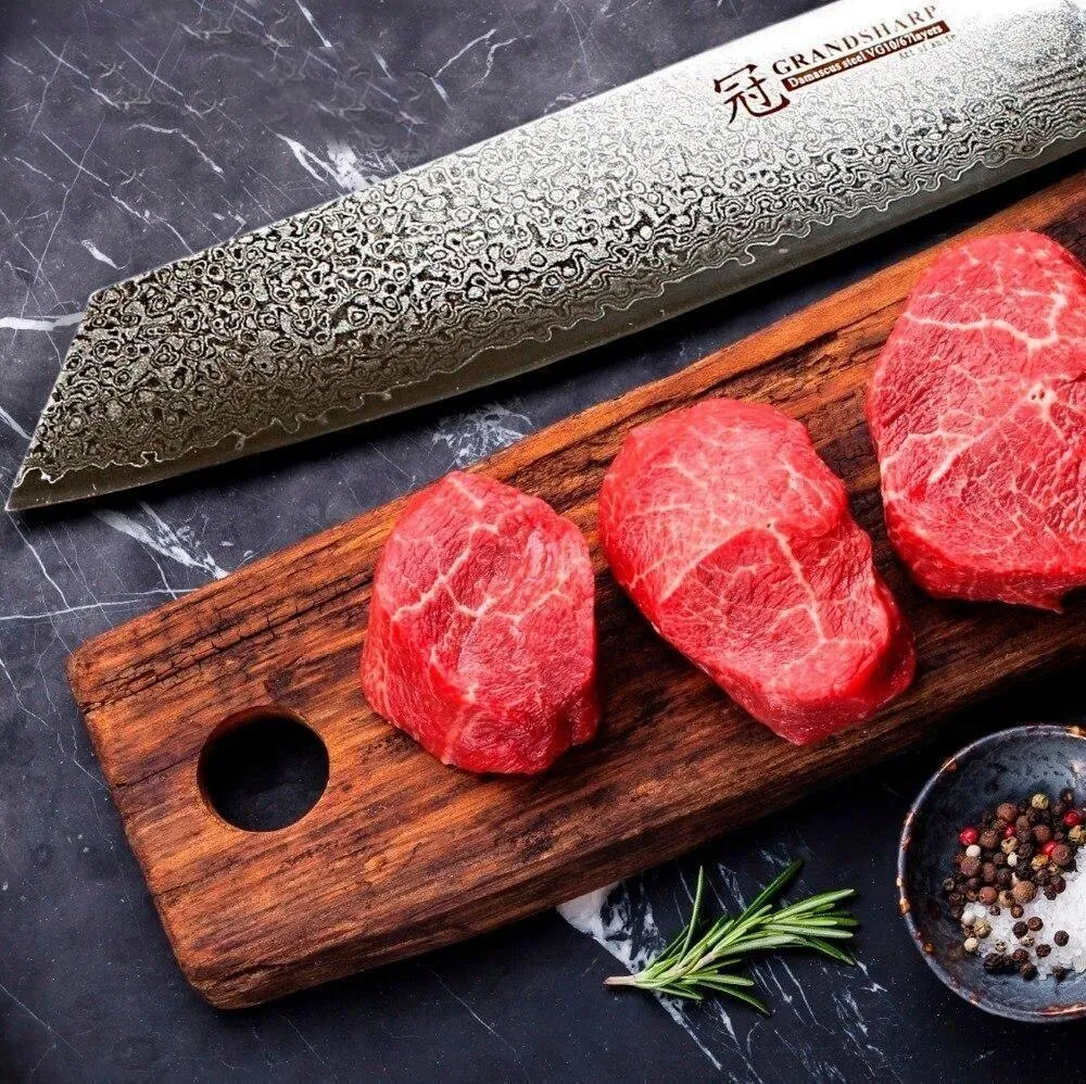 Couteau Acier Damas Cuisine
