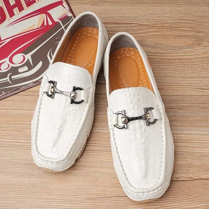 CrocoLux Cow Leather Chic Casual Shoes