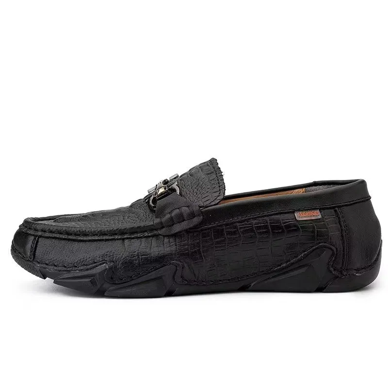 CrocoLux Cow Leather Chic Casual Shoes