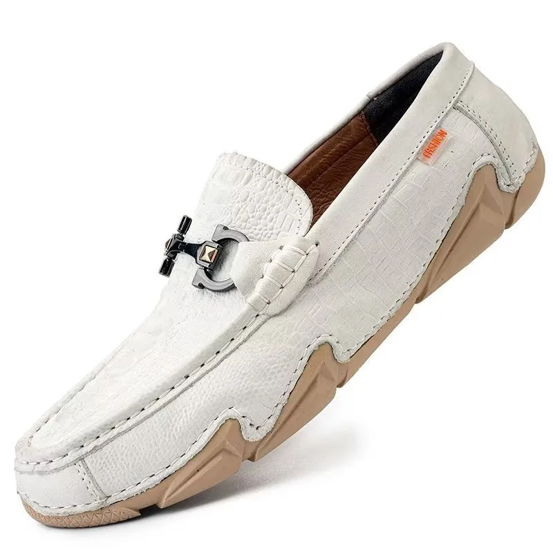 CrocoLux Cow Leather Chic Casual Shoes