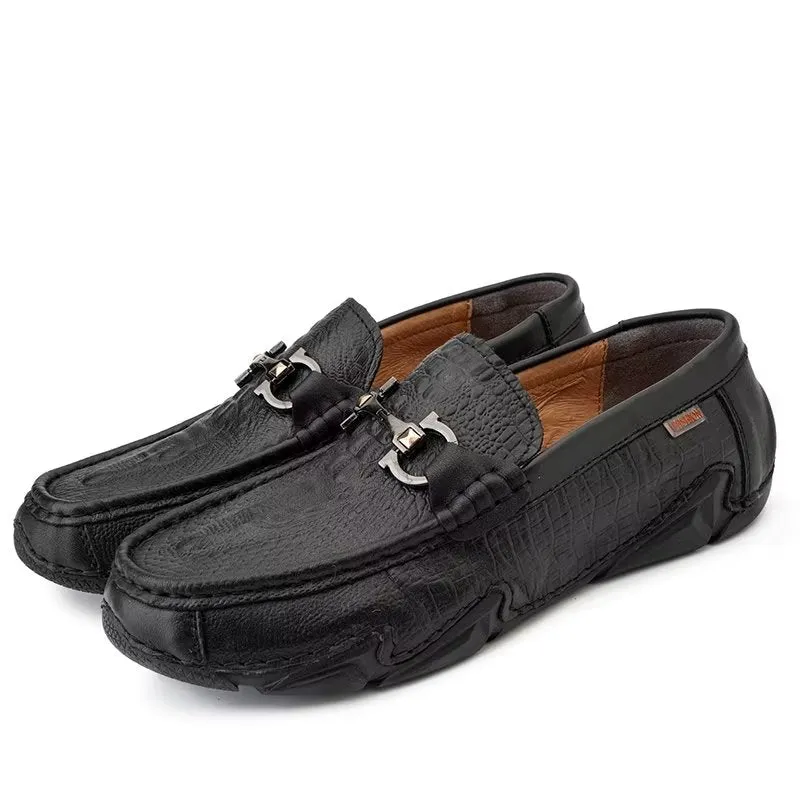 CrocoLux Cow Leather Chic Casual Shoes