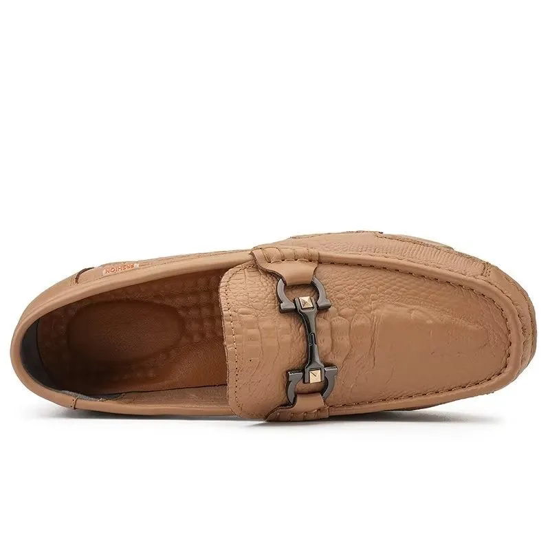 CrocoLux Cow Leather Chic Casual Shoes