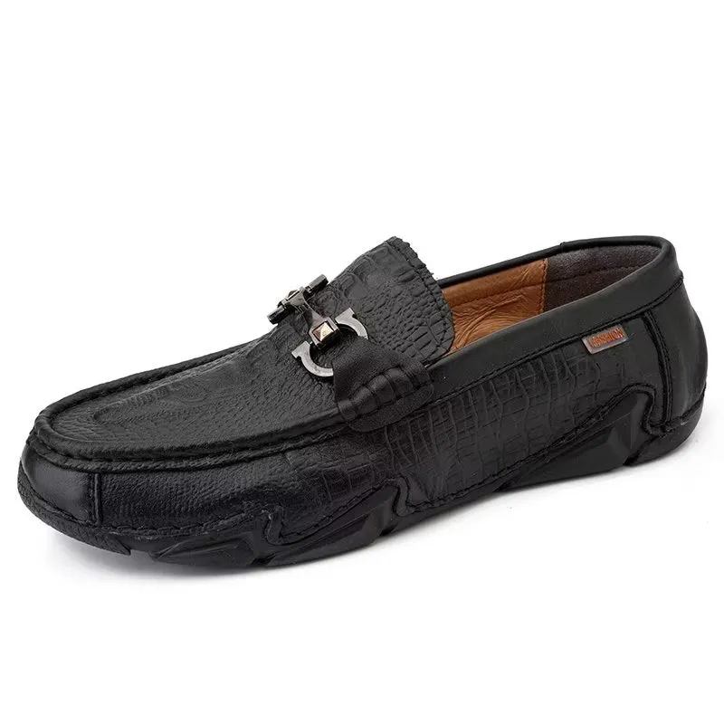 CrocoLux Cow Leather Chic Casual Shoes