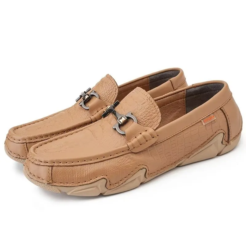 CrocoLux Cow Leather Chic Casual Shoes