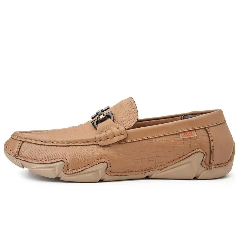 CrocoLux Cow Leather Chic Casual Shoes