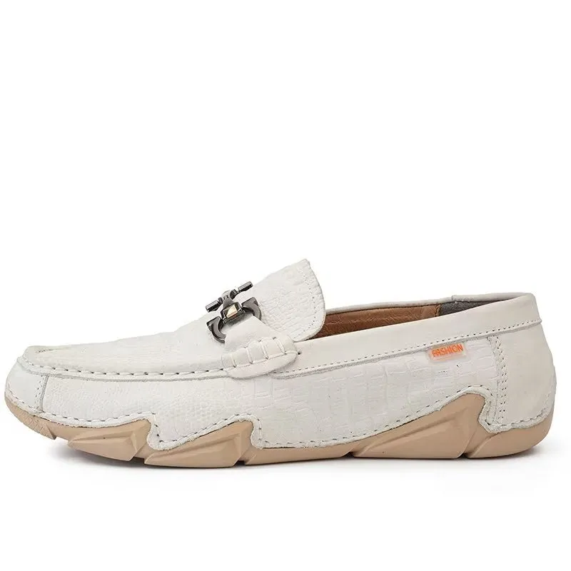 CrocoLux Cow Leather Chic Casual Shoes