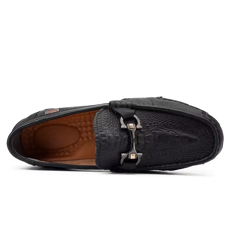 CrocoLux Cow Leather Chic Casual Shoes