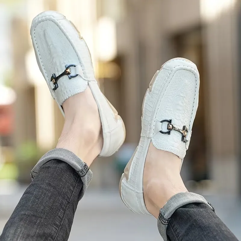 CrocoLux Cow Leather Chic Casual Shoes