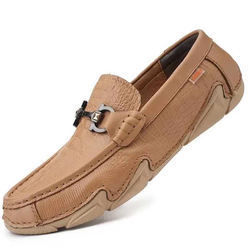 CrocoLux Cow Leather Chic Casual Shoes