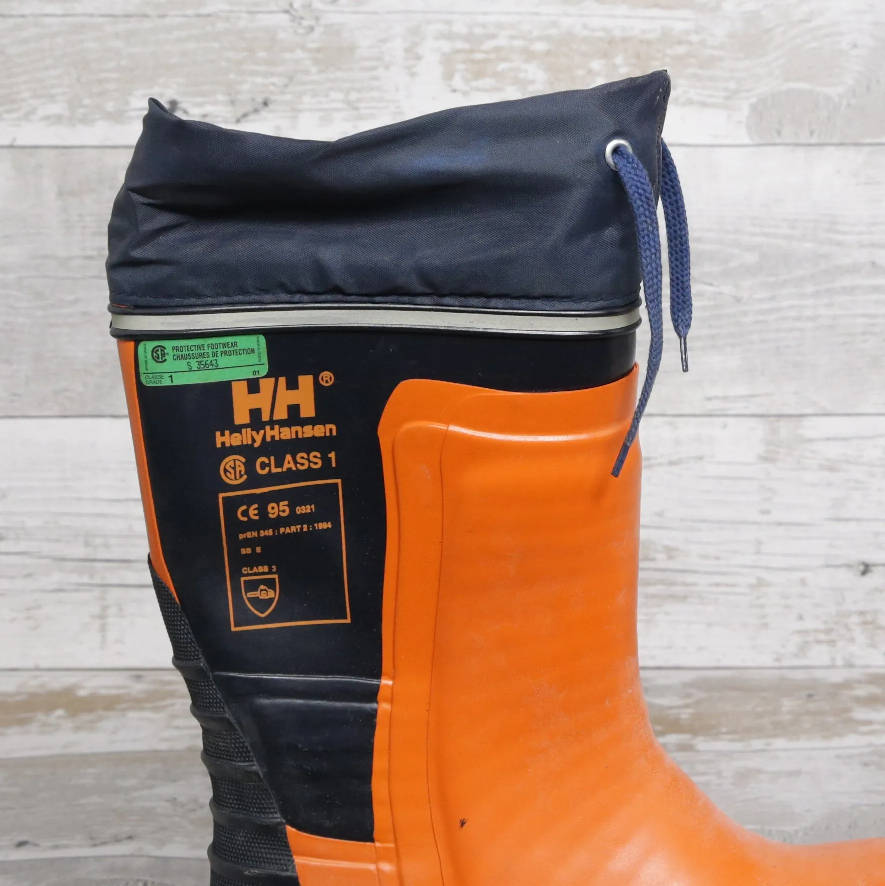 De-Branded Steel Toe Cap Chainsaw Class 3 Wellington Boots UK7.5