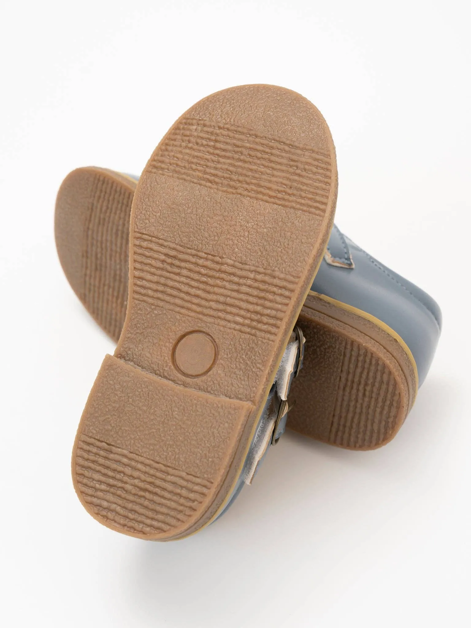 Double Buckle Mary Jane Hard Sole Shoes: Chestnut Brown