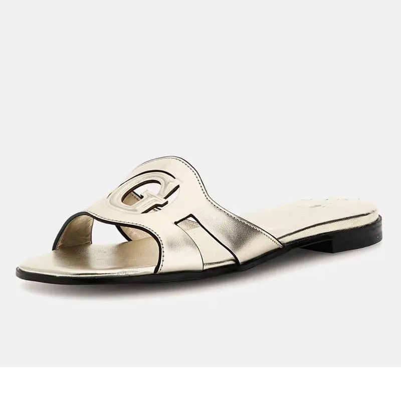 Gold Slide Sandals
