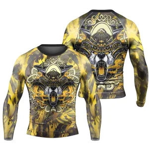 Golden Panda Skull Long Sleeve Rash Guard