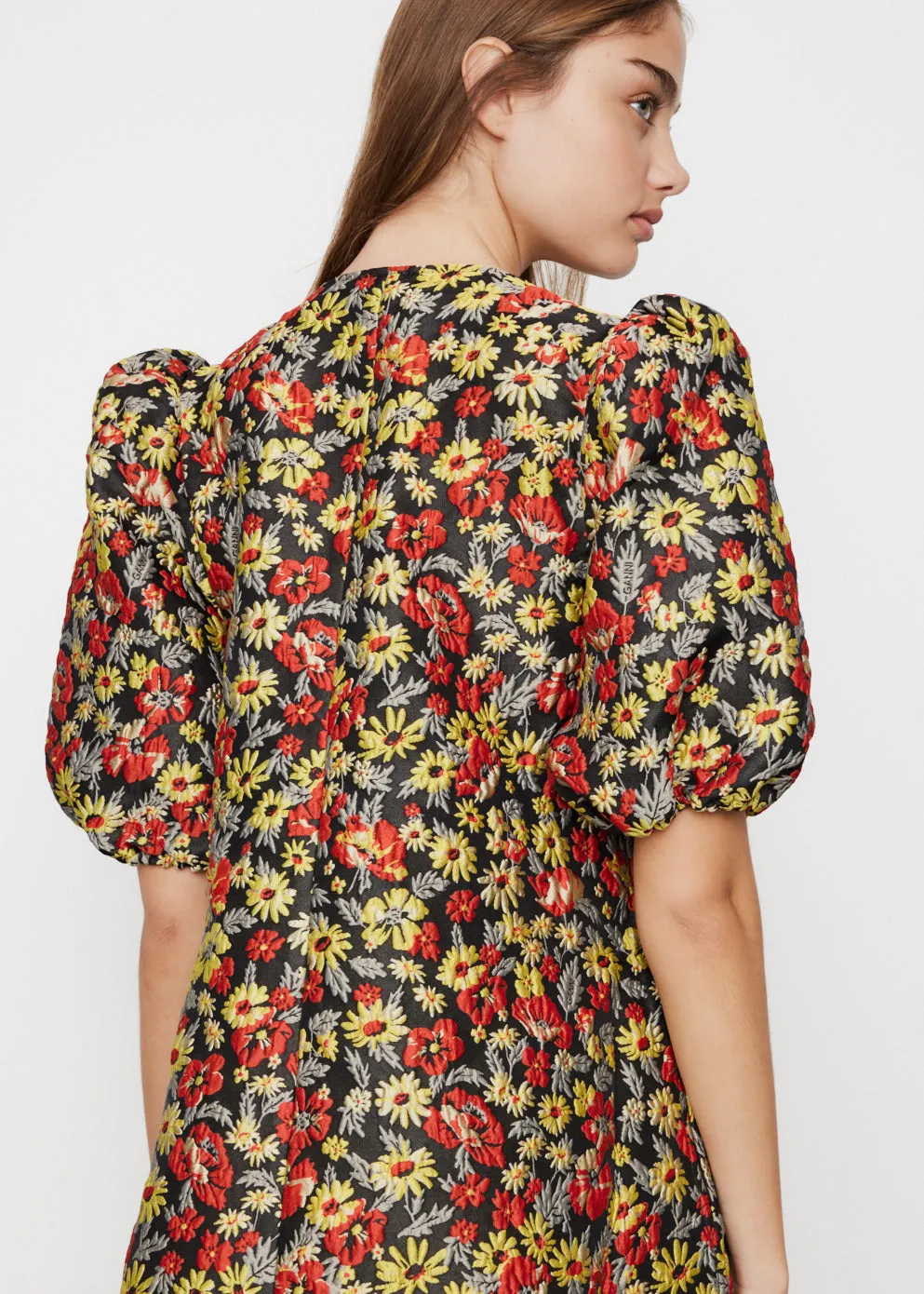 Jacquard A-Shaped Zip Mini Dress