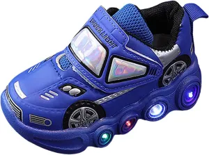 Kids Light Up Shoes Baby Toddler Boys Trainers Luminous Flashing Cartoon Athletic Running Non Slip Sport Sneaker