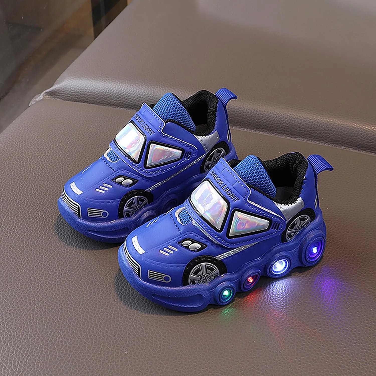 Kids Light Up Shoes Baby Toddler Boys Trainers Luminous Flashing Cartoon Athletic Running Non Slip Sport Sneaker