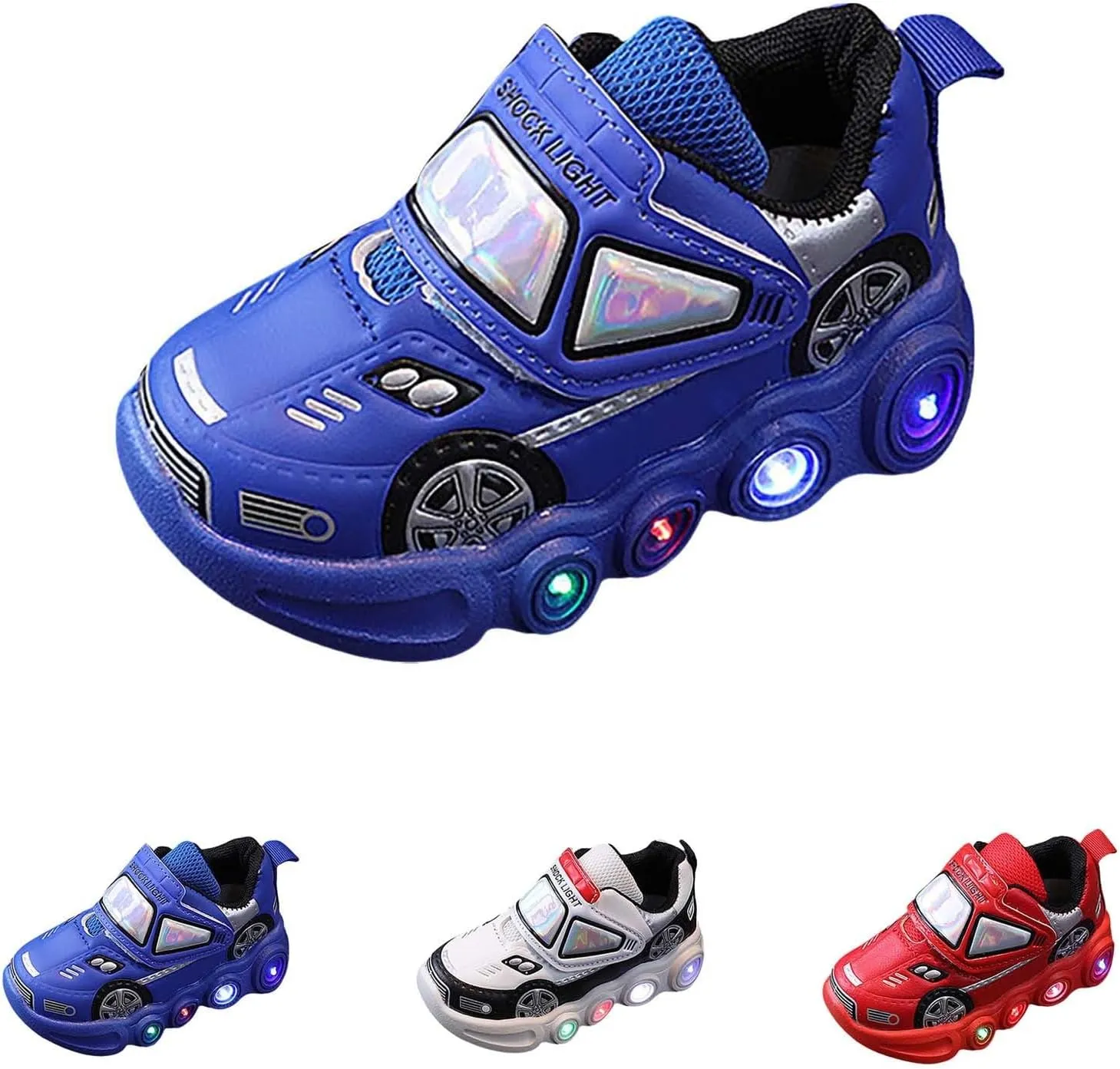 Kids Light Up Shoes Baby Toddler Boys Trainers Luminous Flashing Cartoon Athletic Running Non Slip Sport Sneaker