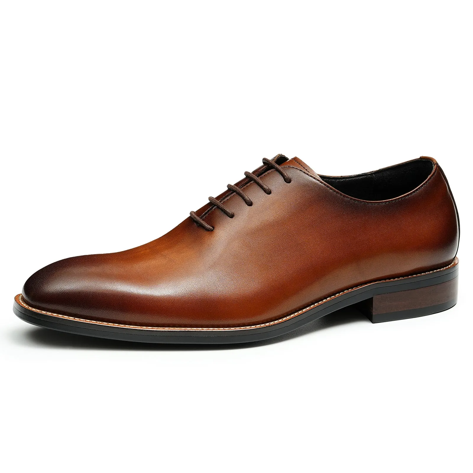 LuxeLeather Exotic Brown Buckle Wedding Brogue Shoes