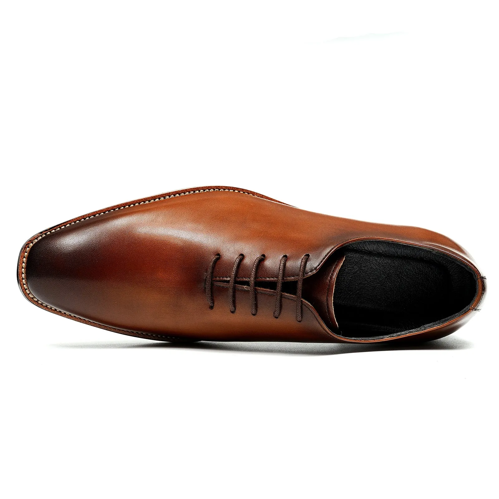 LuxeLeather Exotic Brown Buckle Wedding Brogue Shoes