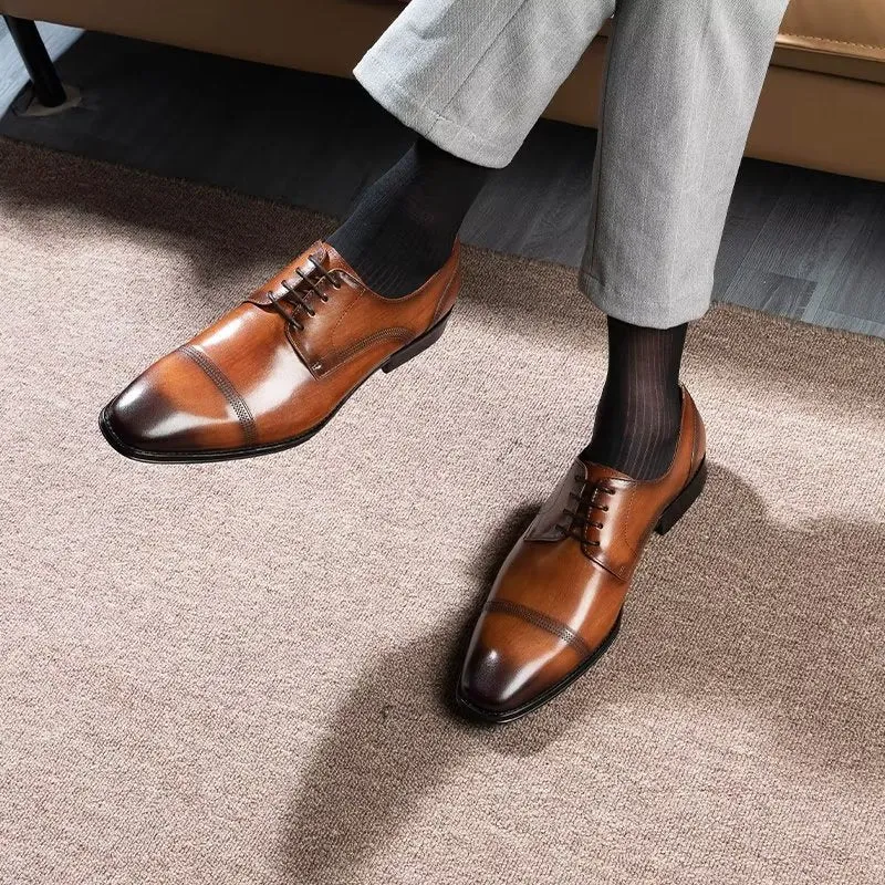 LuxeLeather Office Derbies Dress Shoes