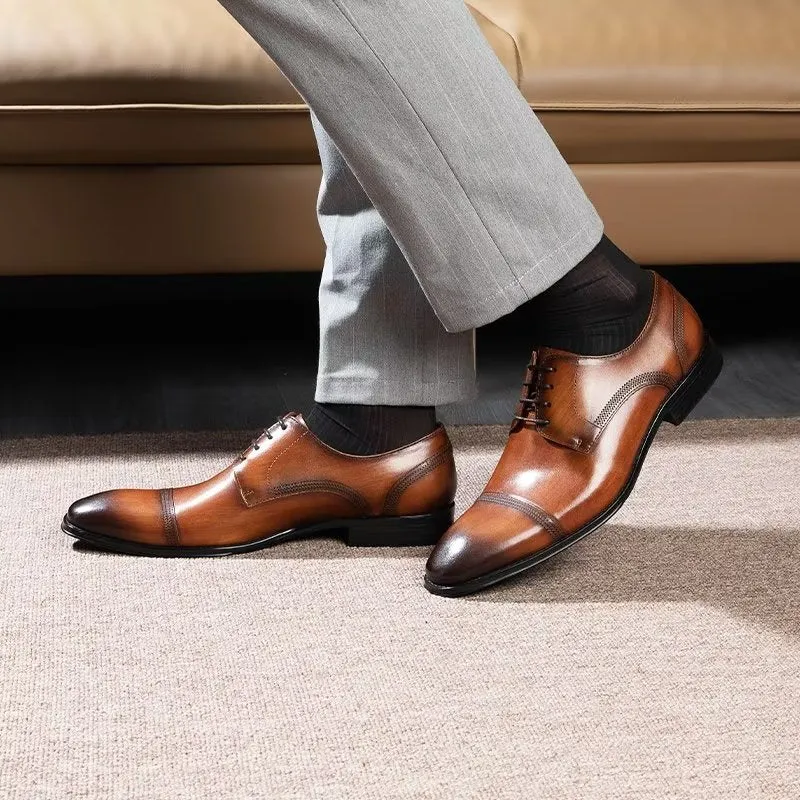 LuxeLeather Office Derbies Dress Shoes