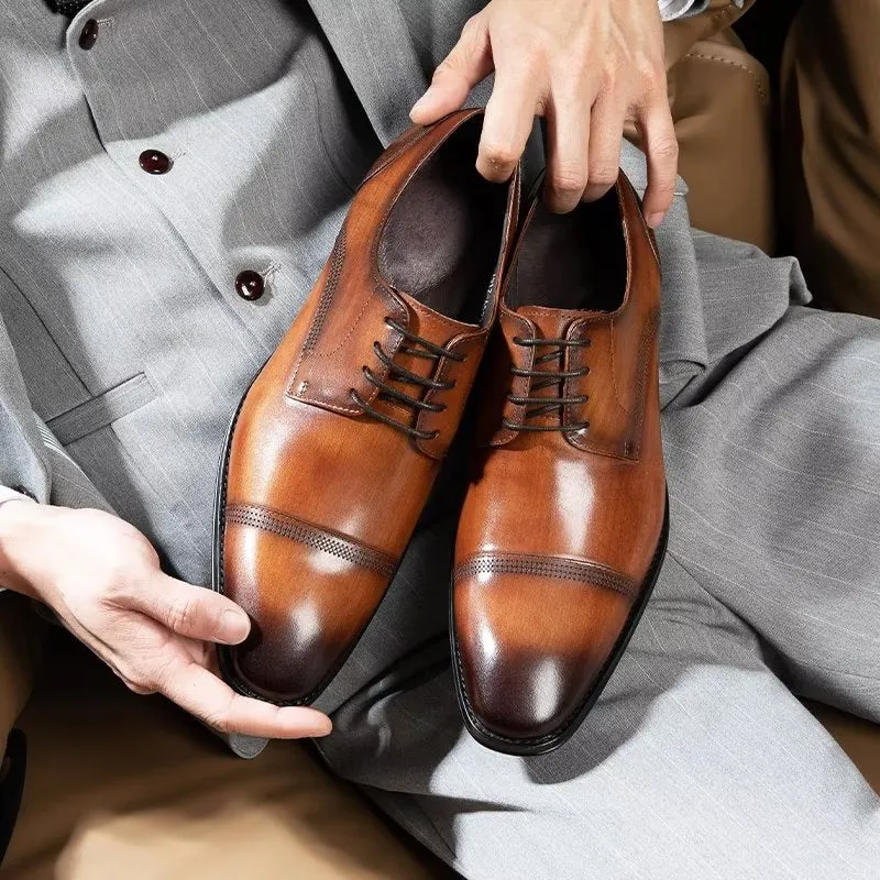 LuxeLeather Office Derbies Dress Shoes