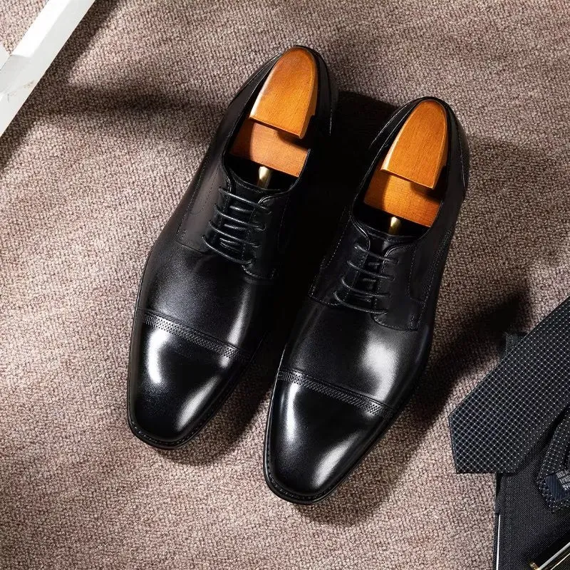 LuxeLeather Office Derbies Dress Shoes