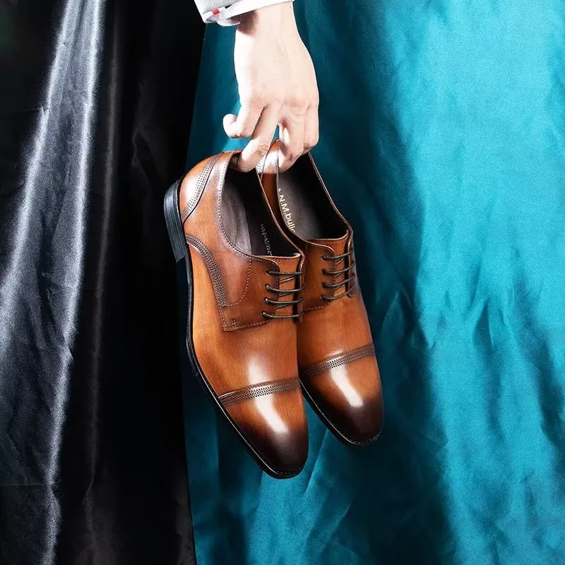 LuxeLeather Office Derbies Dress Shoes