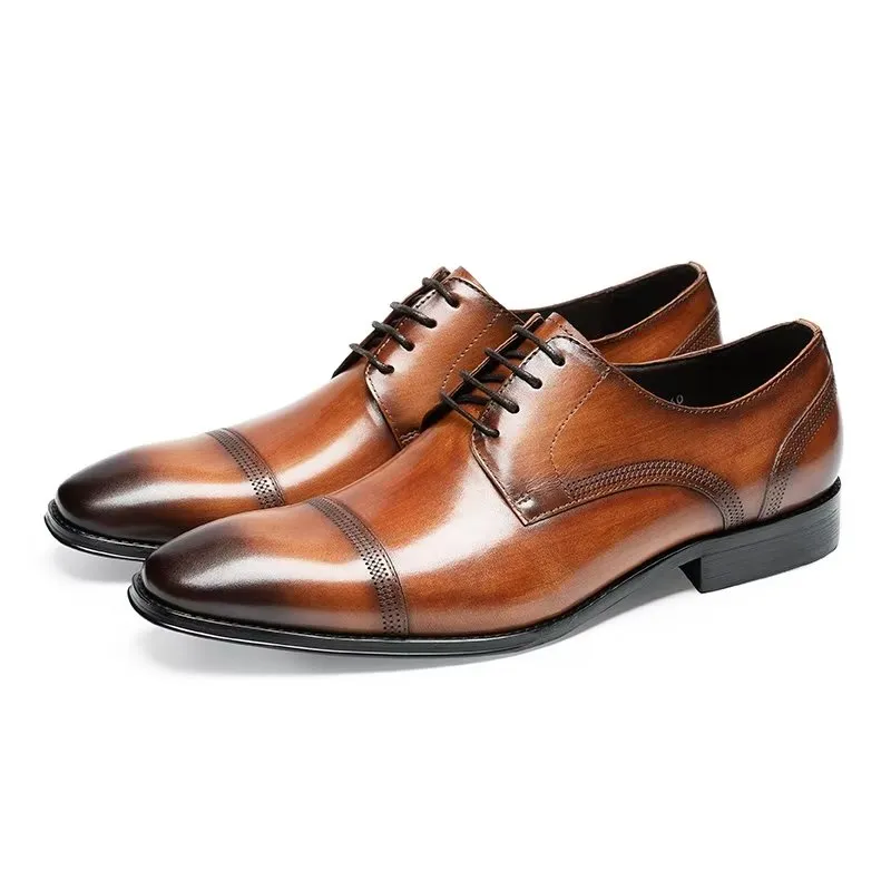 LuxeLeather Office Derbies Dress Shoes