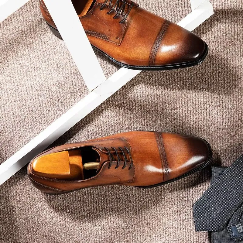 LuxeLeather Office Derbies Dress Shoes