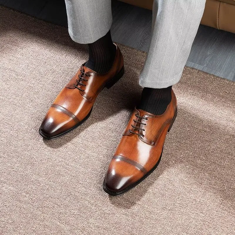 LuxeLeather Office Derbies Dress Shoes