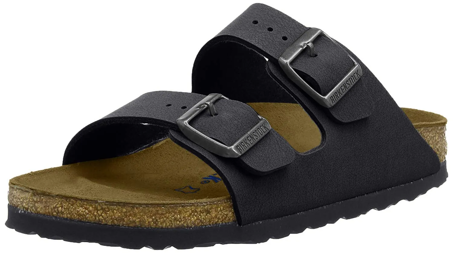 Men's Shoes Birkenstock ARIZONA Soft Footbed Slide Sandals 0552331 BLACK LEATHER