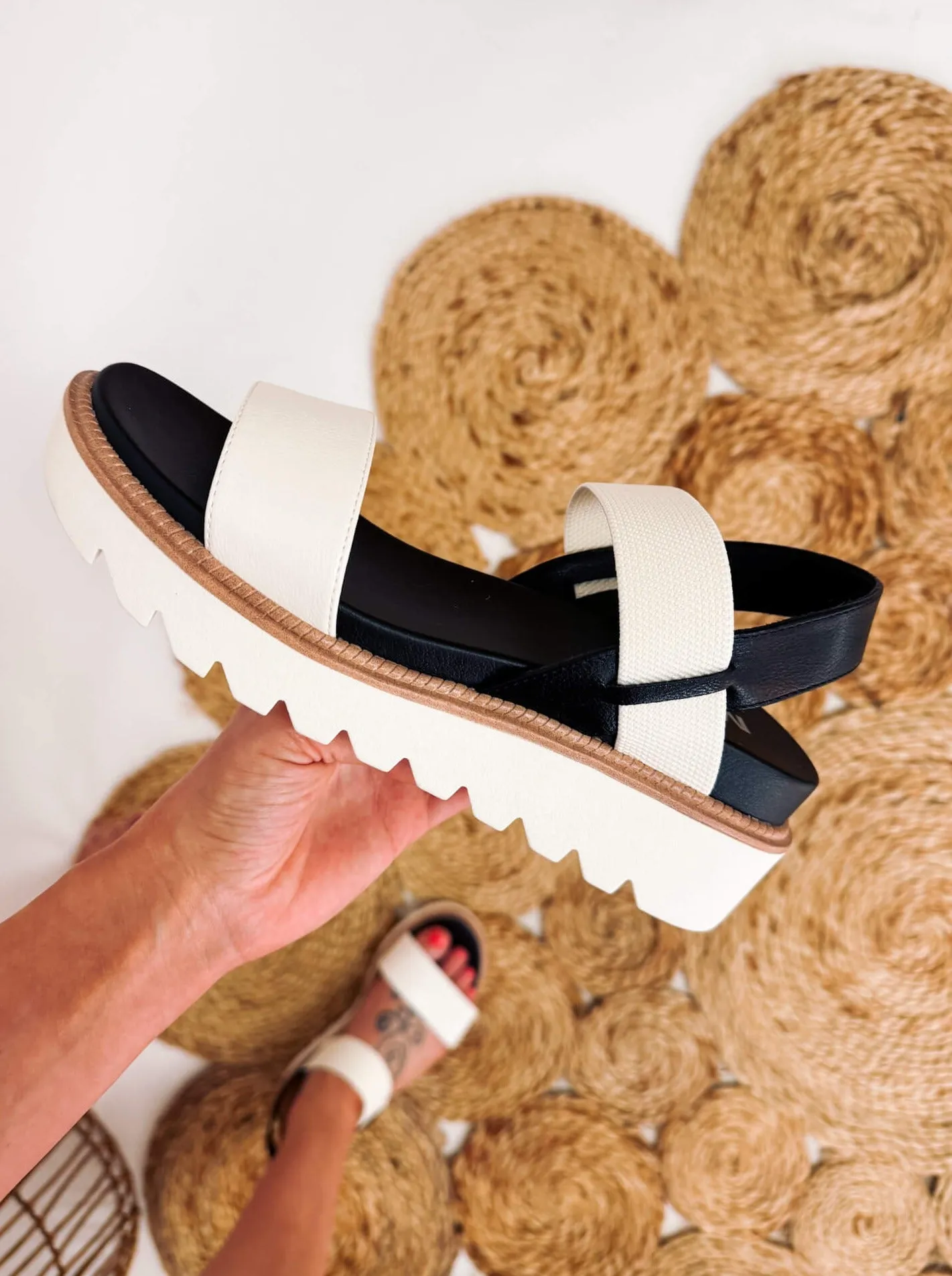 MIA Jene Neutral Strap Platform Sandal
