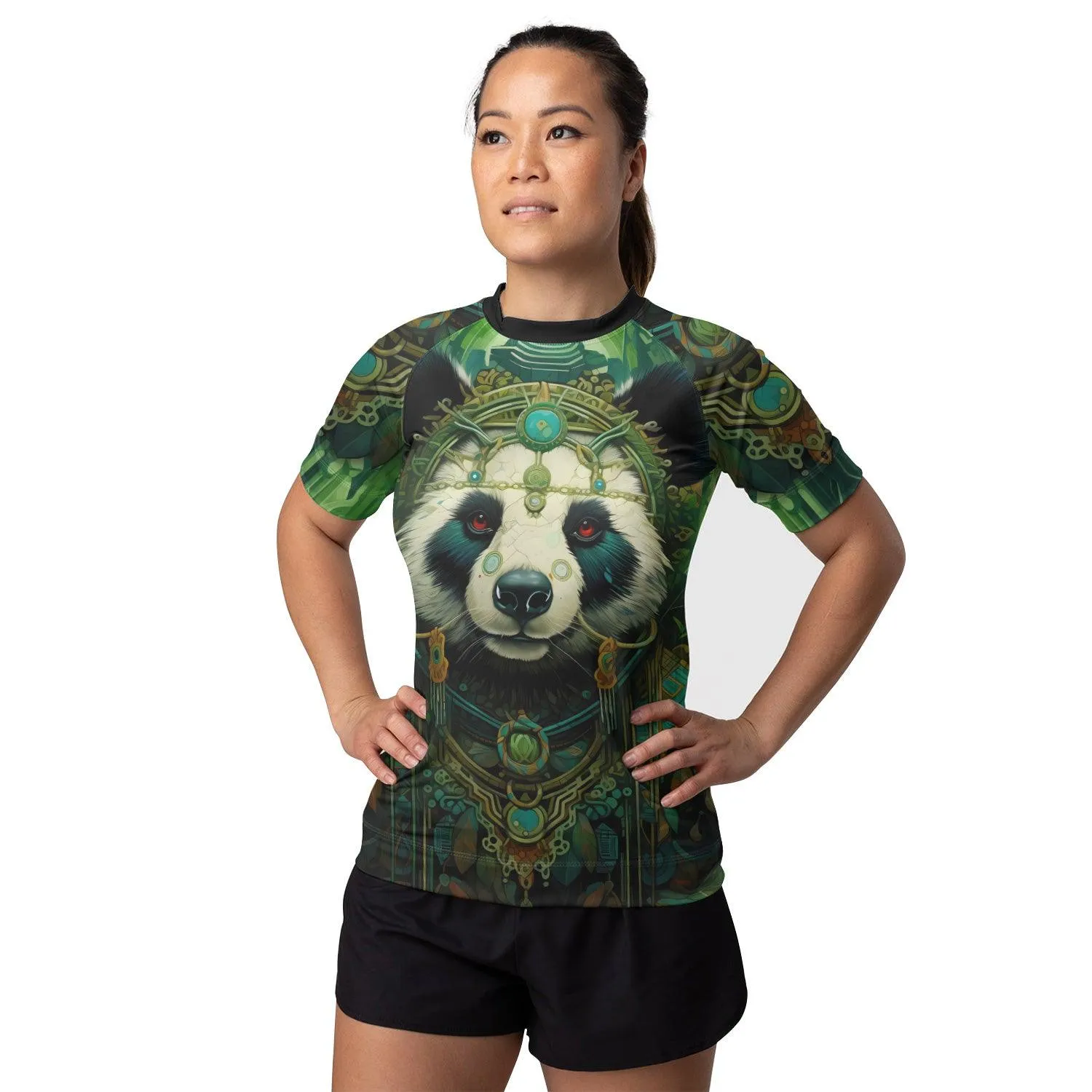 Native Panda Women's Short Sleeve Rash Guard