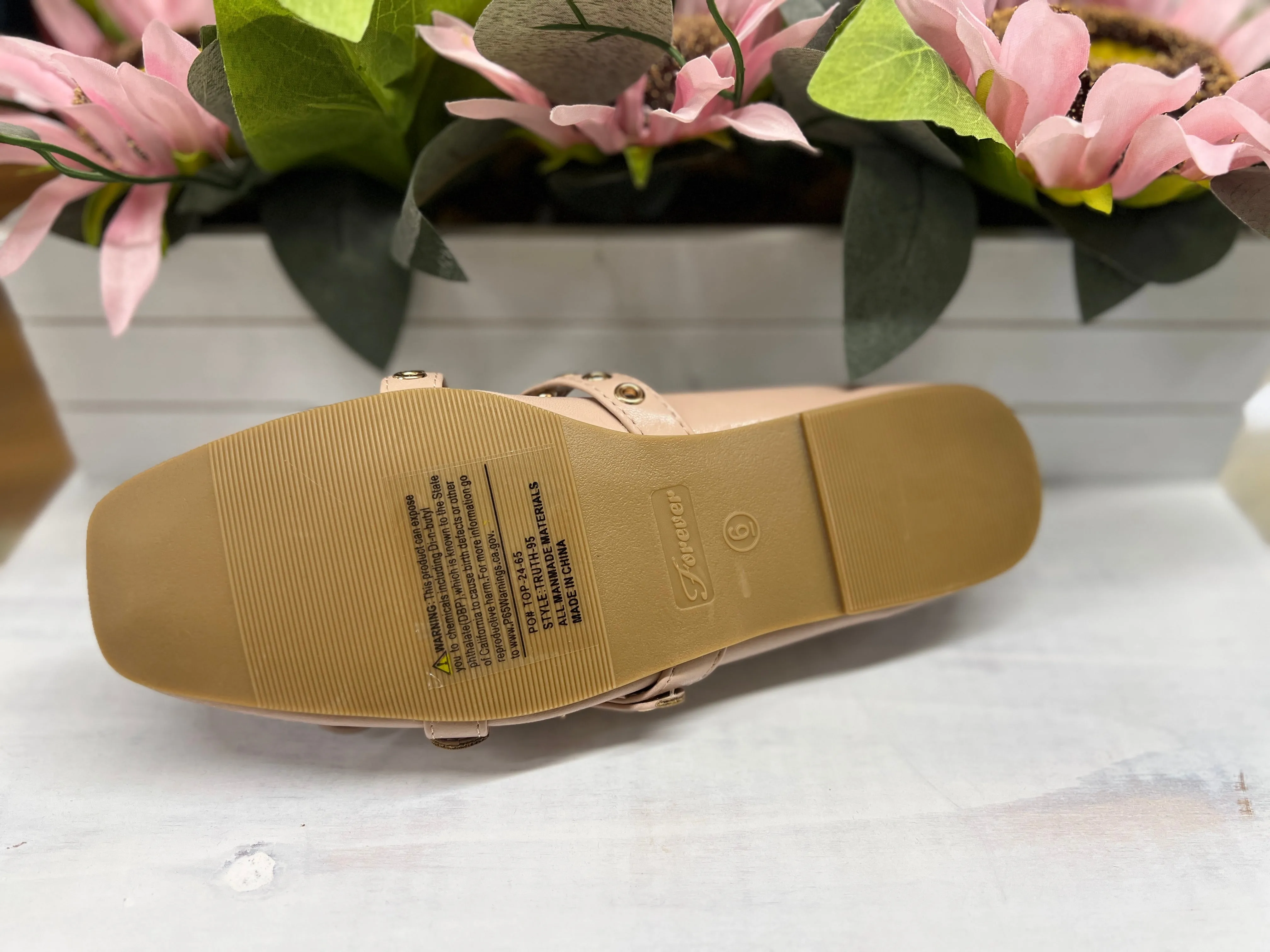 Nude Crossover Ballet Flats
