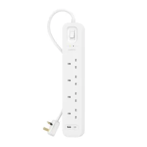 [OPEN BOX] BELKIN Surge Protector 4 outputs - 2 Ports USB-C and USB-A - 2M - White
