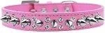 Punk Rock Double Crystal and Silver Spikes Dog Collar in Many Colors