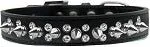 Punk Rock Double Crystal and Silver Spikes Dog Collar in Many Colors
