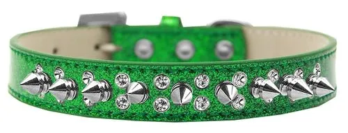 Punk Rock Ice Cream Collar Double Crystal and Silver Spikes in Many Colors