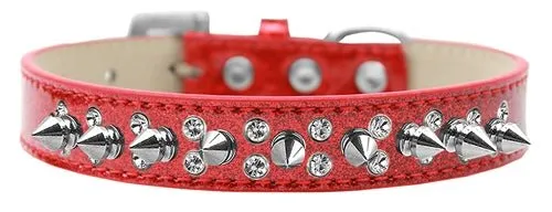 Punk Rock Ice Cream Collar Double Crystal and Silver Spikes in Many Colors