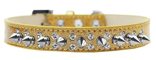 Punk Rock Ice Cream Collar Double Crystal and Silver Spikes in Many Colors