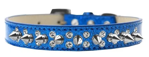 Punk Rock Ice Cream Collar Double Crystal and Silver Spikes in Many Colors