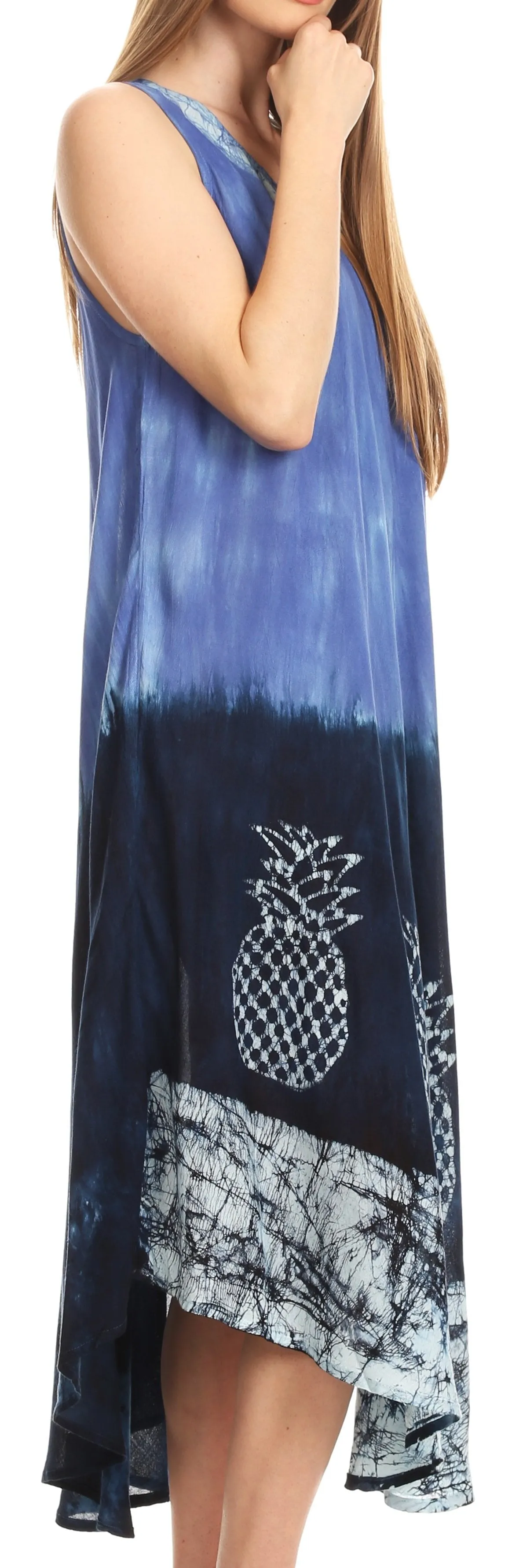 Sakkas Basira  Womens Relax Lounge Everyday Summer Long Dress Tie-dye Tropical